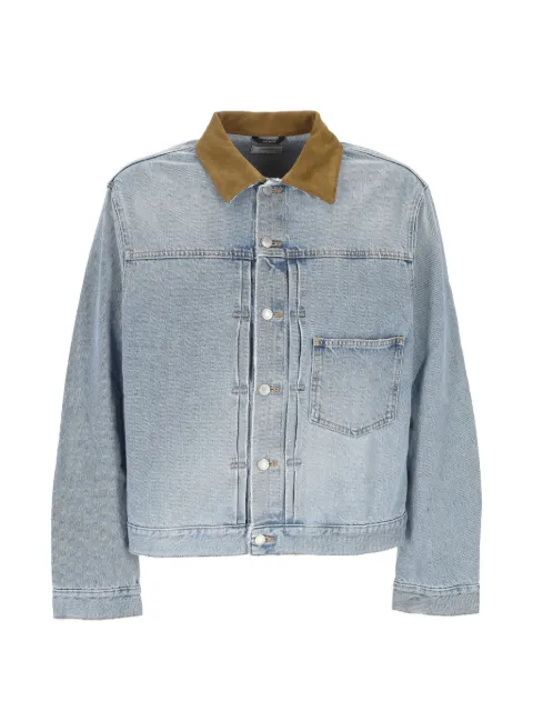 Haikure corduroy collar cotton jacket Blue HEM09102DF106L0924