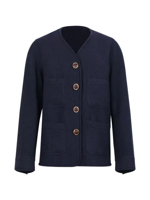 Fortela buttoned patch-pocket jacket Blue WFILLORYMA828