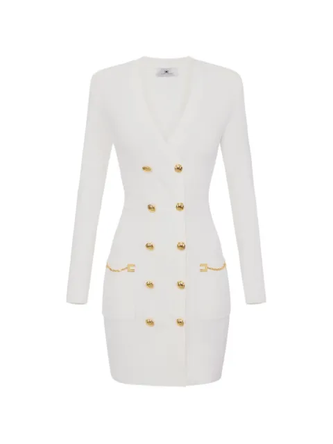 Elisabetta Franchi knit dress with jewel buttons White AM80S61E2