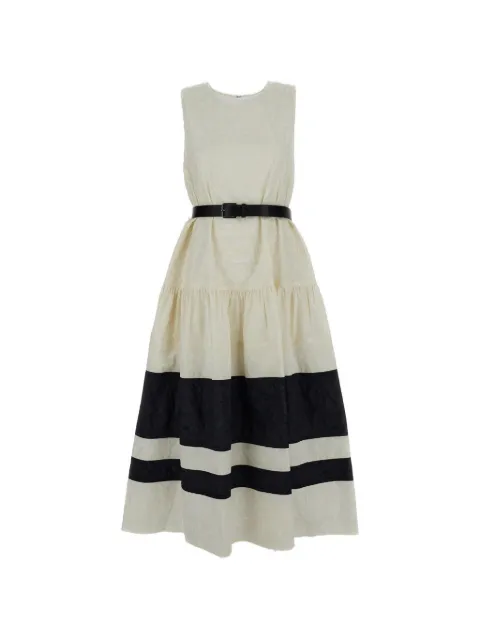 Mantu striped A-line dress Neutrals AG5015G13S26101