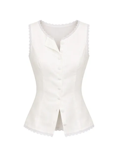 Reformation Amela lace-detail vest White 1314805