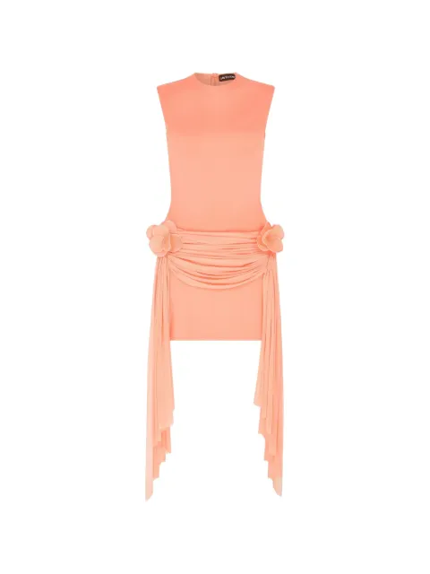 David Koma side-flower draped mini dress Pink RE26DK46DPEACH