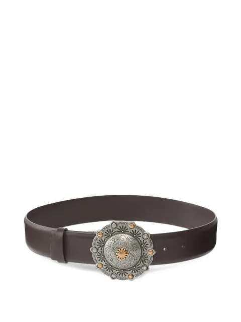 PINKO leather belt with jewel medallion, 4cm Brown 106713A0F1