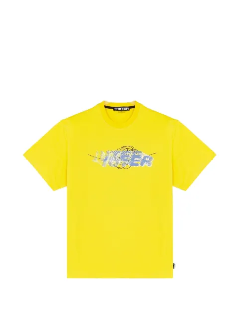 IUTER Swift print-detail cotton T-shirt Yellow 24SITS11