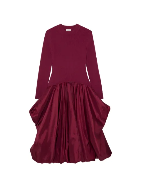 SIMKHAI Kenlie long-sleeve panelled dress Red 5251131B