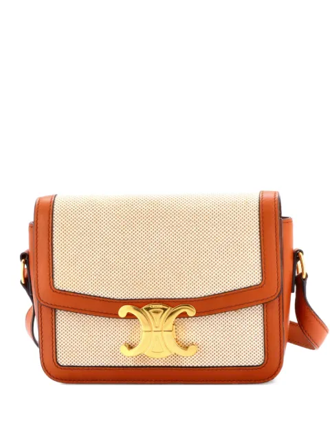 Celine Pre-Owned Triomphe Shoulder Bag Canvas with Leather Teen crossbody bag Brown IETBR51Z3YRMGBPA