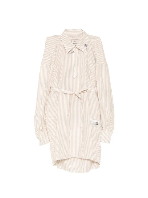 Maison MIHARA YASUHIRO striped sleeveless shirt dress Neutrals B16DR151