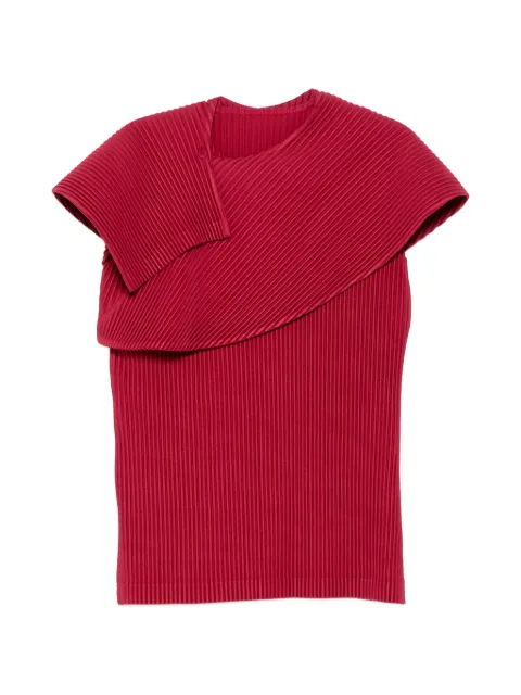 Homme Plissé Issey Miyake pleated T-shirt Red HP66JK012