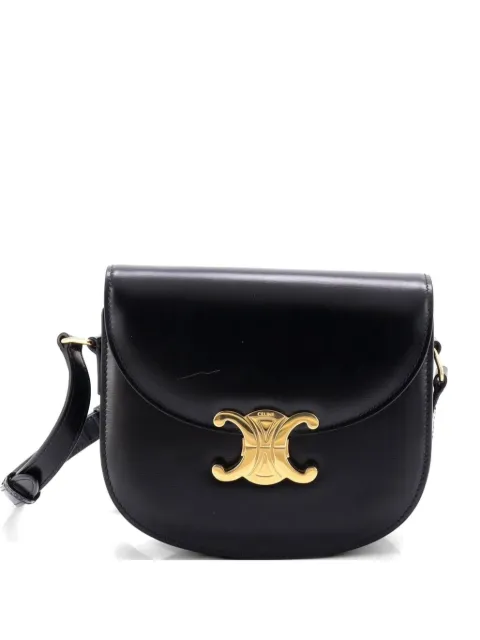 Celine Pre-Owned Triomphe Besace Clea Flap Bag Leather shoulder bag Black O8ZEWMM1A9PV1O1X