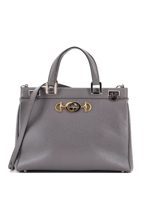 Gucci Pre-Owned Zumi Top Handle Bag Leather Medium satchel Grey RKNWBLC210O1ARTB