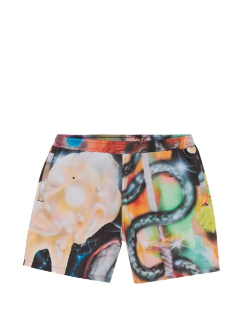 IUTER Slime print-detail swim shorts Orange 24SITK24