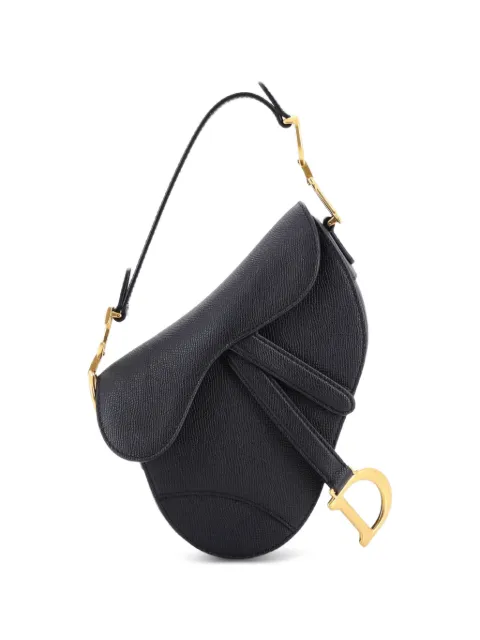 Christian Dior Pre-Owned Saddle Handbag Leather Mini shoulder bag Black DNPVATP8QOY36NR2