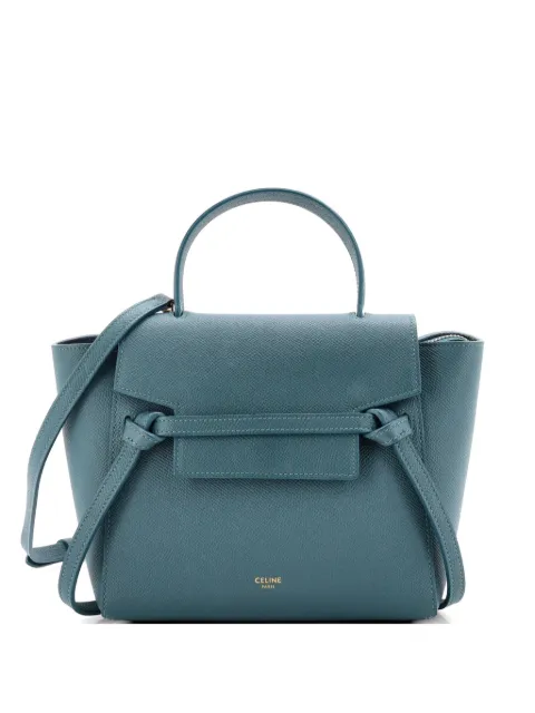 Celine Pre-Owned Belt Bag Textured Leather Nano shoulder bag Green EKC41RDGVIPCO318