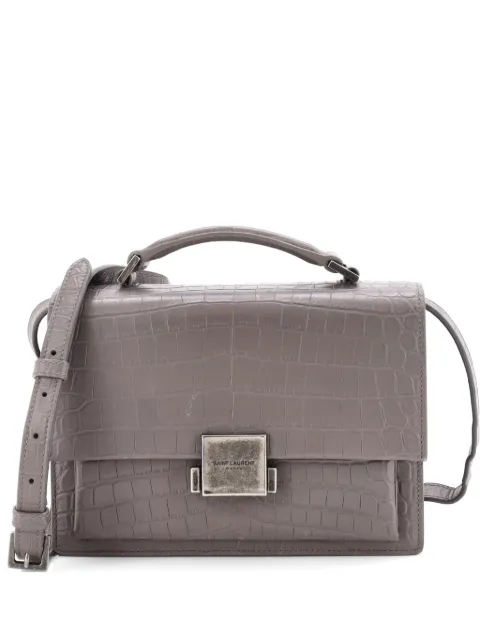 Saint Laurent Pre-Owned Bellechasse Crocodile Embossed Leather Medium satchel Grey 9VOHVLTQOBA00LK3
