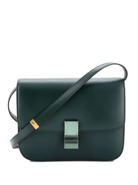 Celine Pre-Owned Classic Box Bag Smooth Leather Medium crossbody bag Green BQERHH07Z8BCVLUN