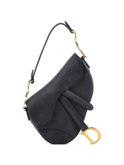 Christian Dior Pre-Owned Saddle Handbag Leather Mini shoulder bag Black AZC9HANF1558M55L