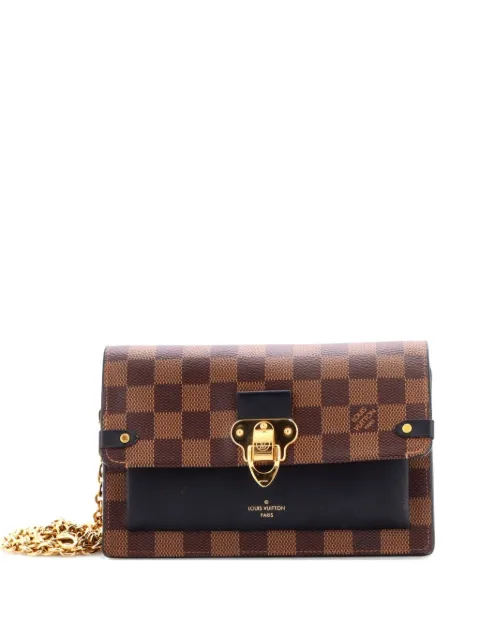 Louis Vuitton Pre-Owned Vavin Chain Wallet NM Damier with Leather crossbody bag Black JVW6JSN90OI4A56O