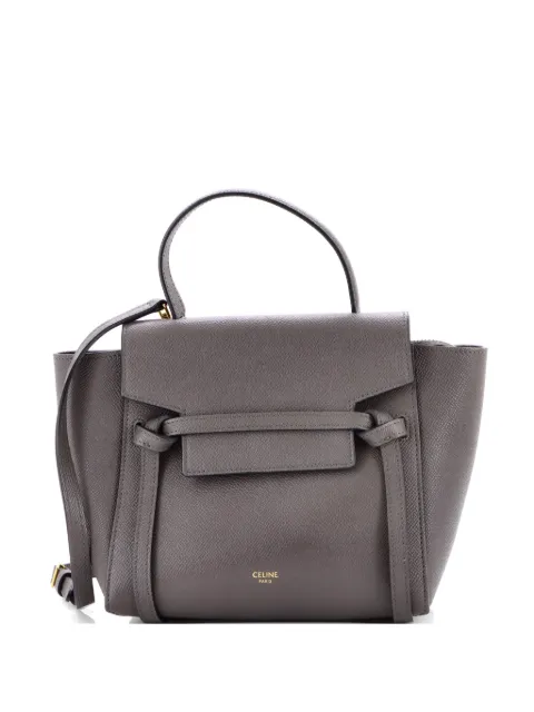 Celine Pre-Owned Belt Bag Textured Leather Nano shoulder bag Grey MDLRXFBA6LWQRSQ5