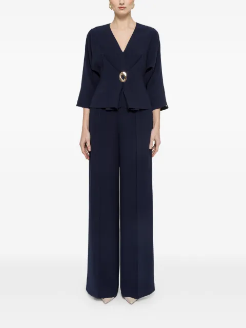 NISSA high-waisted crepe trousers Blue P16523