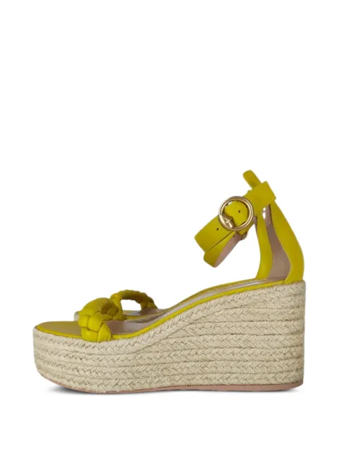 Gianvito Rossi Merida braided wedge sandals Yellow 2056406