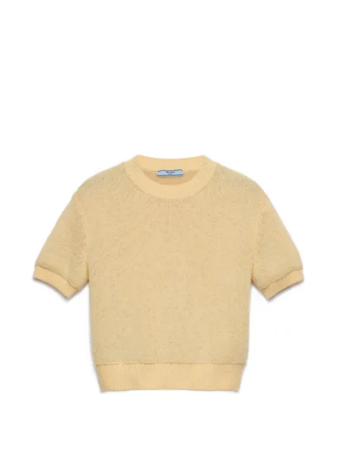 Prada crewneck sweater in cashmere Yellow P24V2RSOOO18KZ