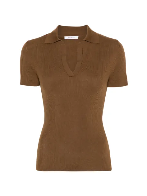 Max Mara Albero V-neck top Brown 2611361171600