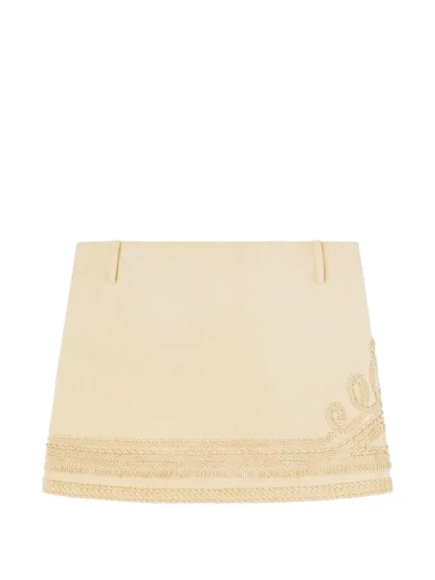Ermanno Scervino embroidery suede skirt Neutrals D480O301RIFQ