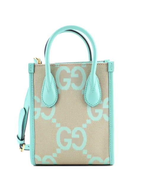 Gucci Pre-Owned Vertical Tote Jumbo GG Canvas Mini crossbody bag Green WFN6EZPAR3DHLQJK