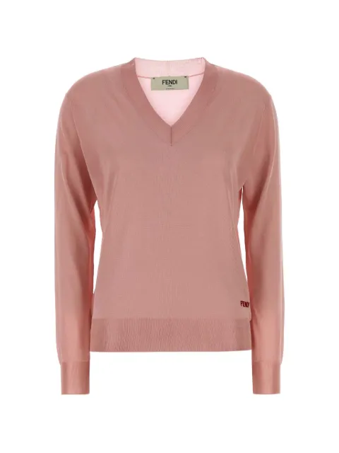 FENDI V-neck stretch sweater Pink FZXF24AW4V