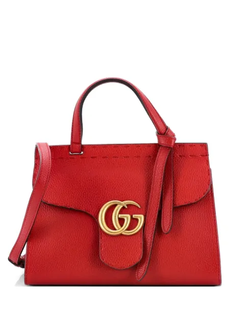 Gucci Pre-Owned GG Marmont Top Handle Bag Leather Mini satchel Red TMUB5EUVRBXWZTTH