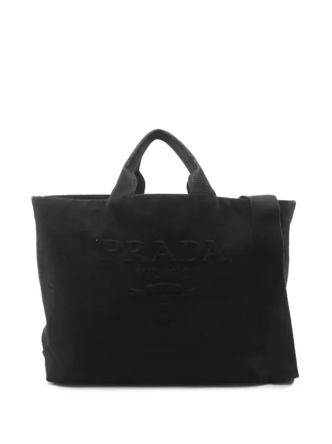 Prada Pre-Owned 2010-2026 Canvas Drill tote bag Black LPV8FVIRHIIVETIZ
