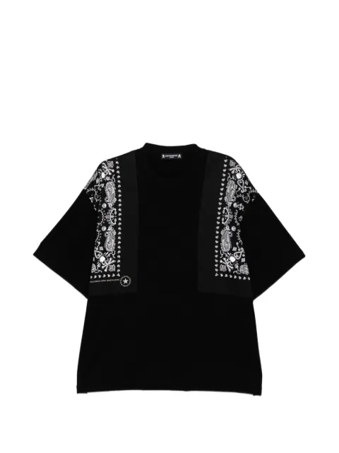 Mastermind Japan bandana panelled T-shirt Black TS097907