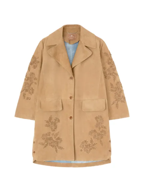 Ermanno Scervino floral embroidered coat Neutrals D480D321RIFQ