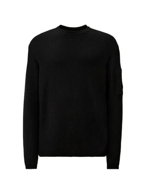 C.P. Company logo-patch crew-neck sweater Black 20CMKN097A110560A999