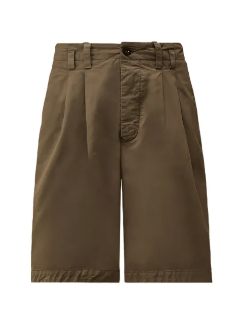 C.P. Company cotton gabardine loose pinces shorts Brown 20CMBE246A110340O921