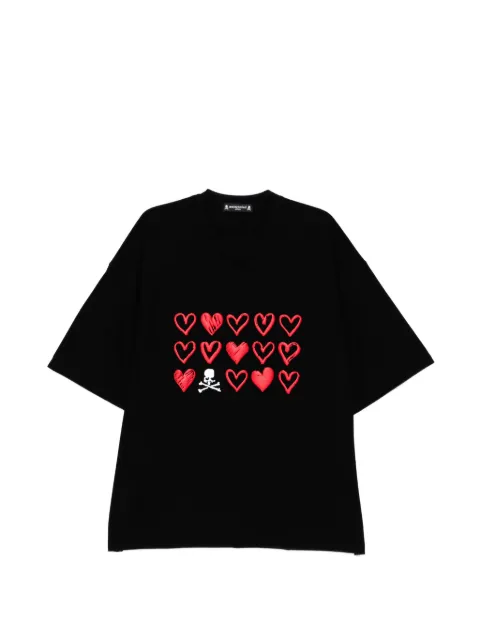 Mastermind Japan hearts skull graphic T-shirt Black TS132020