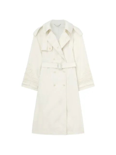 Ermanno Scervino embroidered trench coat Neutrals D480D310RUUJ