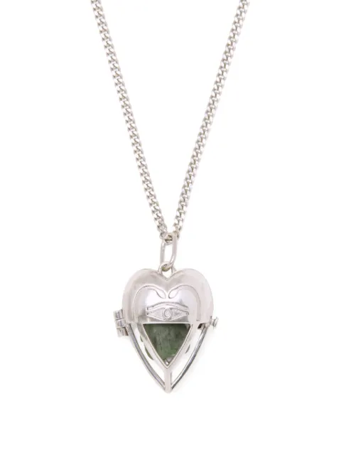 Capsule Eleven heart-pendant emerald necklace Silver THELOVERSHEARTNECKLACESILVERRAWEMERALD