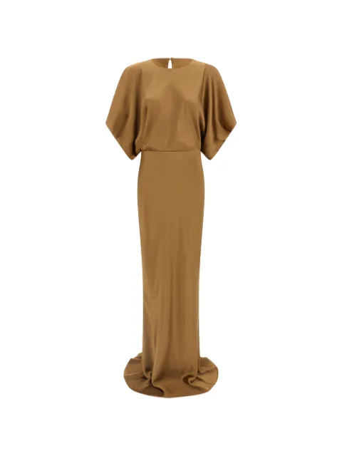 Norma Kamali draped-sleeves maxi dress Neutrals ST4253SAR34870