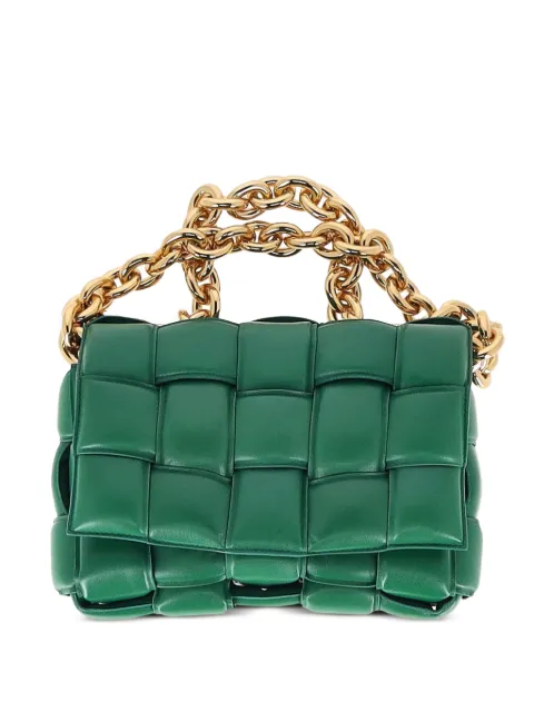 Bottega Veneta Pre-Owned intrecciato chain leather shoulder bag Green NAPPUGBBA526719W