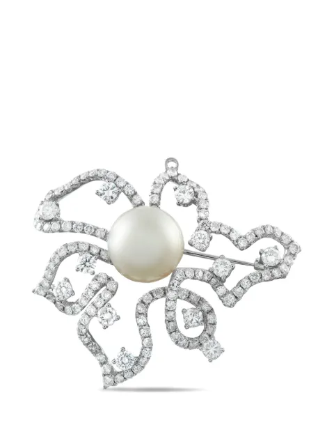 LB Exclusive diamond pearl brooch Silver MF38012926