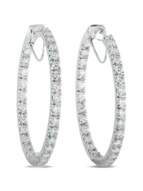 LB Exclusive diamond hoop earrings Silver MF12020426