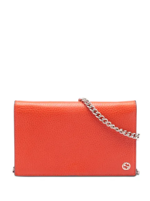 Gucci Pre-Owned 2000-2015 Leather Betty Wallet on Chain crossbody bag Orange PNPZ5RCLXNJUZRIM
