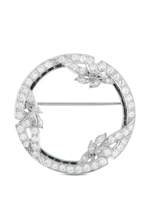 LB Exclusive diamond sapphire brooch Silver MF34020426