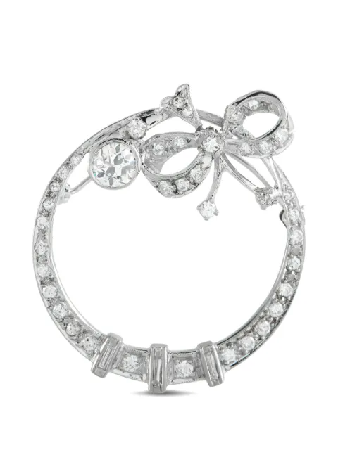 LB Exclusive diamond bow white gold brooch Silver MF36020426