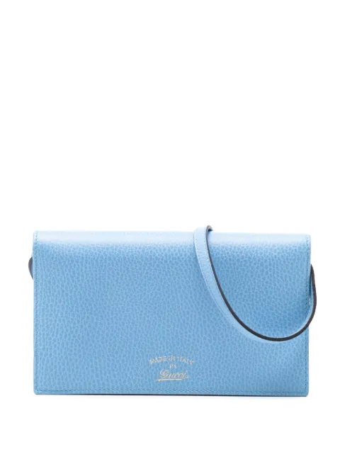 Gucci Pre-Owned 2000-2015 Dollar Calfskin Swing Wallet On Strap crossbody bag Blue IXEJIQT1MLSUNMP6