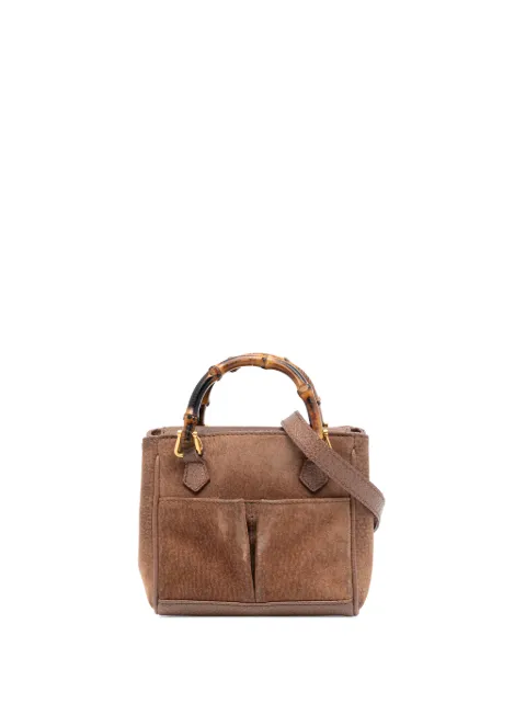 Gucci Pre-Owned 20th Century Mini Suede Bamboo satchel Brown MJ9ZHFA13POXCOE3