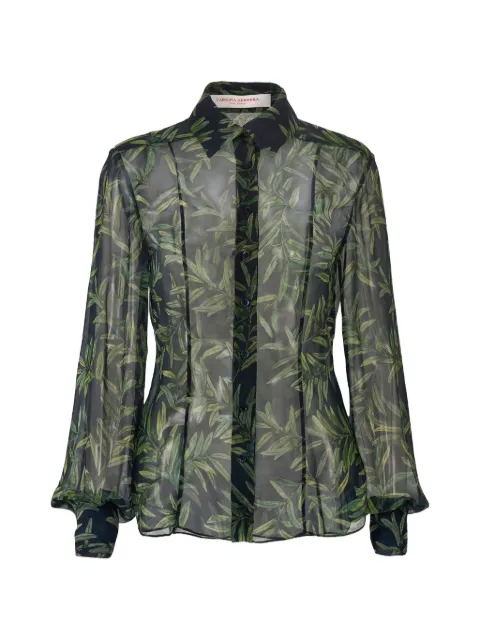 Carolina Herrera olive branch-print shirt Green R2611N209OBC