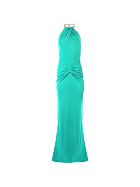 Carolina Herrera halterneck draped gown Green R2615N712JRS