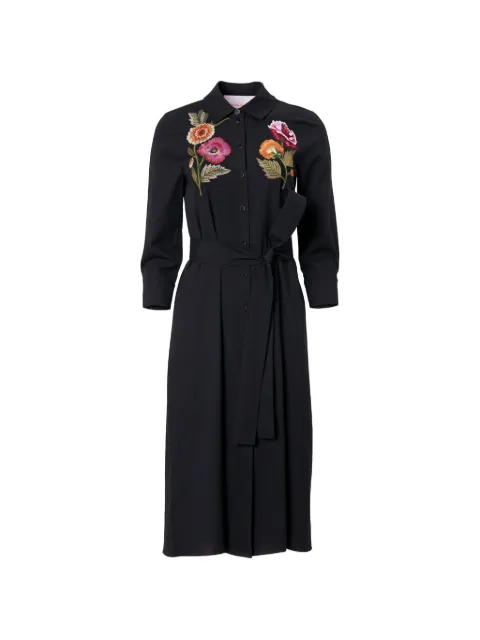 Carolina Herrera embroidered shirt dress with belt Black R2611E577SCT